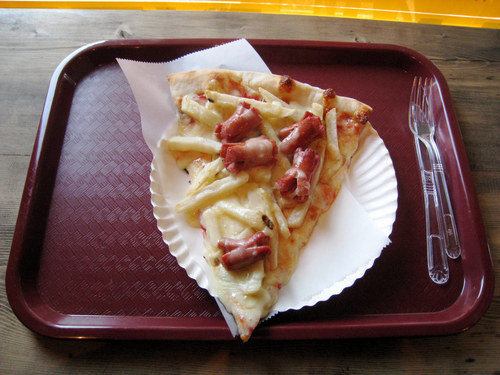 Hot Dog And French Fry Pizza
(submitted by Adam Kuban via slice)