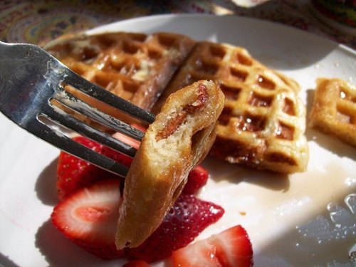 Bacon Infused Waffles (submitted by Breda via baconbaconbacon)